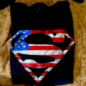 Mens super man American flag T shirt